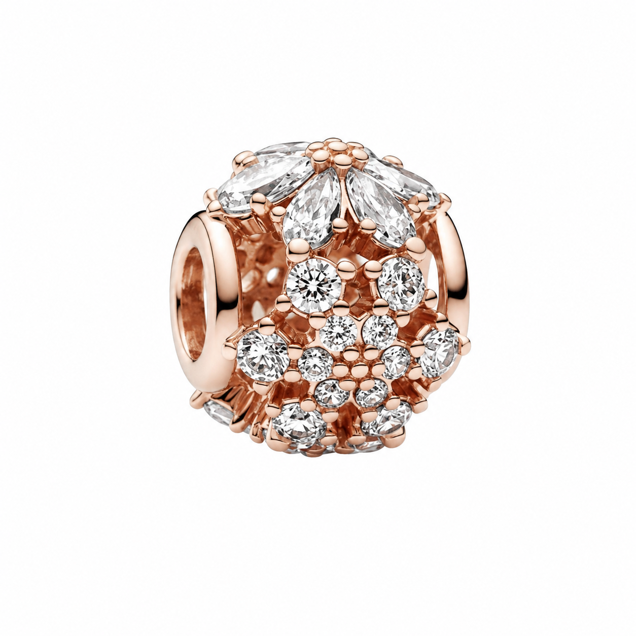 Charm Funkelndes Herbarium Cluster Rund 14k Rosé Vergoldet Hauptbild