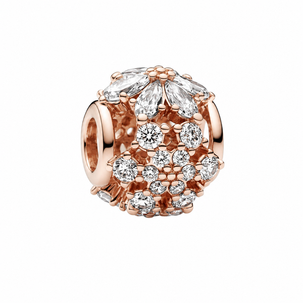Charm Funkelndes Herbarium Cluster Rund 14k Rosé Vergoldet