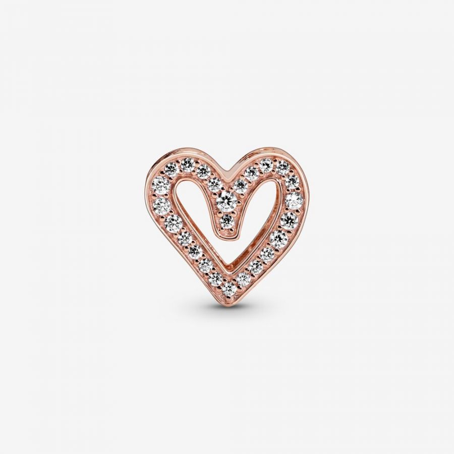 Rose  Charm Funkelndes Freihand-Herz Zweitbild