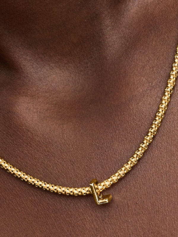 Buchstabe L Alphabet-Mini-Charm 14 Karat Vergoldung