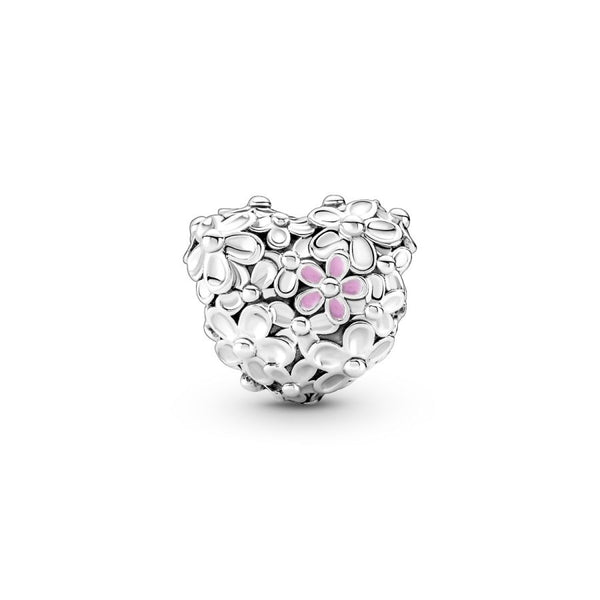 Charm Mum Gänseblümchen Herz Sterling-Silber