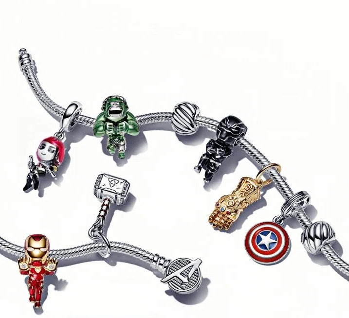 Charm Wolverine Emaille Sterling-Silber
