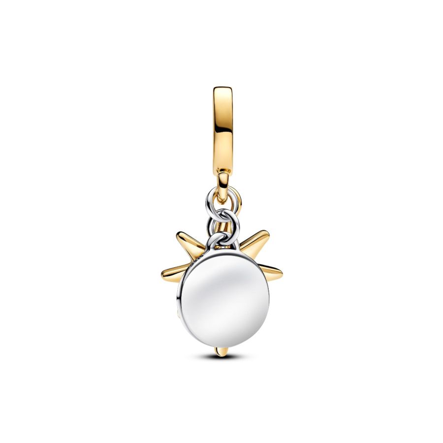 Charm-Anhänger Polarstern mit Diamanten Silber Vergoldet