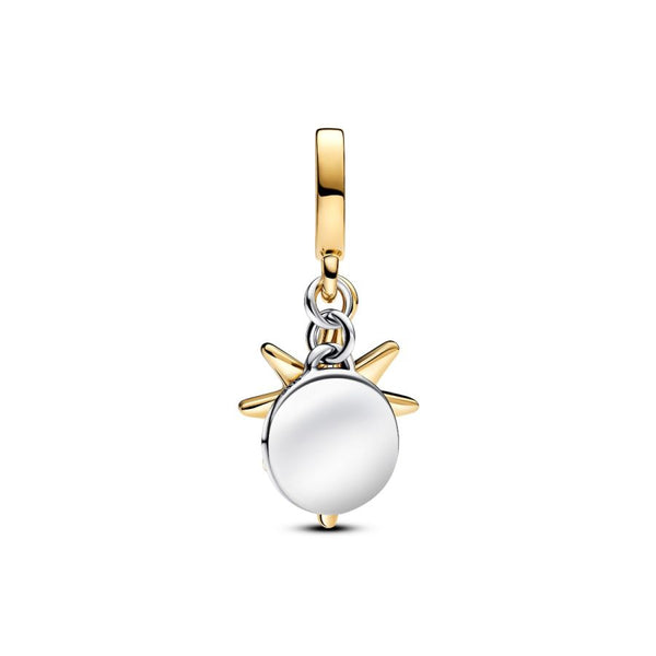 Charm-Anhänger Polarstern mit Diamanten Silber Vergoldet