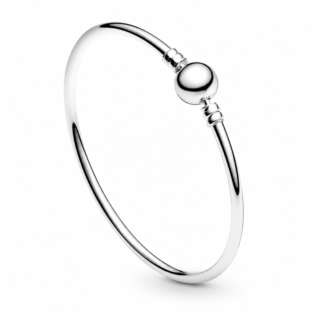Charm-Armreif mit Kugelverschluss Silber