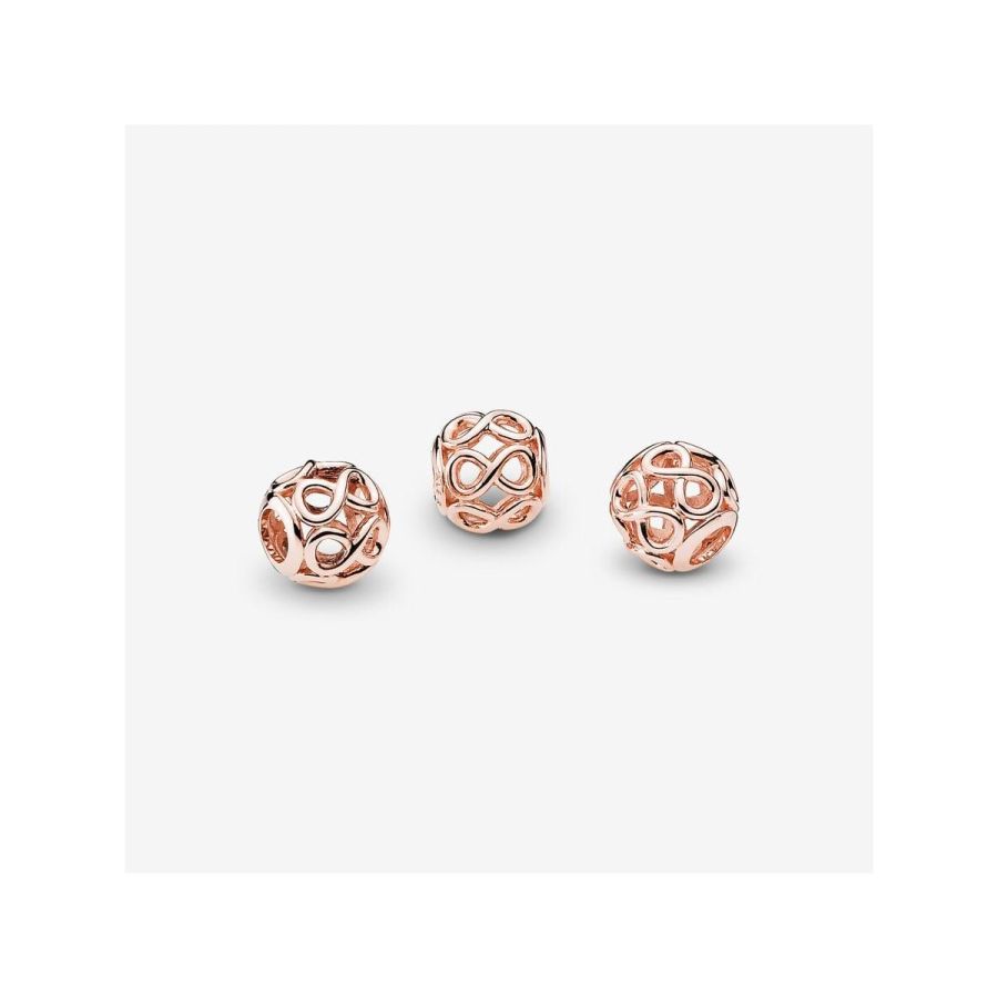 Charm Offen Unendlichkeits-Symbol Zeichen Rosévergoldet