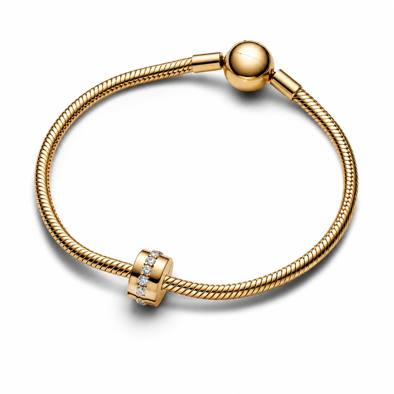 Clip Charm Klare Funkelnde Linie Vergoldet