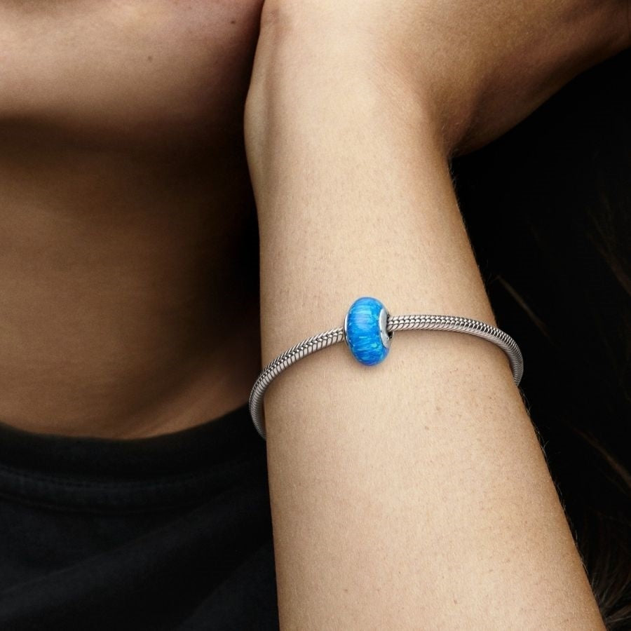 Charm Schillerndes Tiefblaues Ozean Opal Sterling-Silber Zweitbild