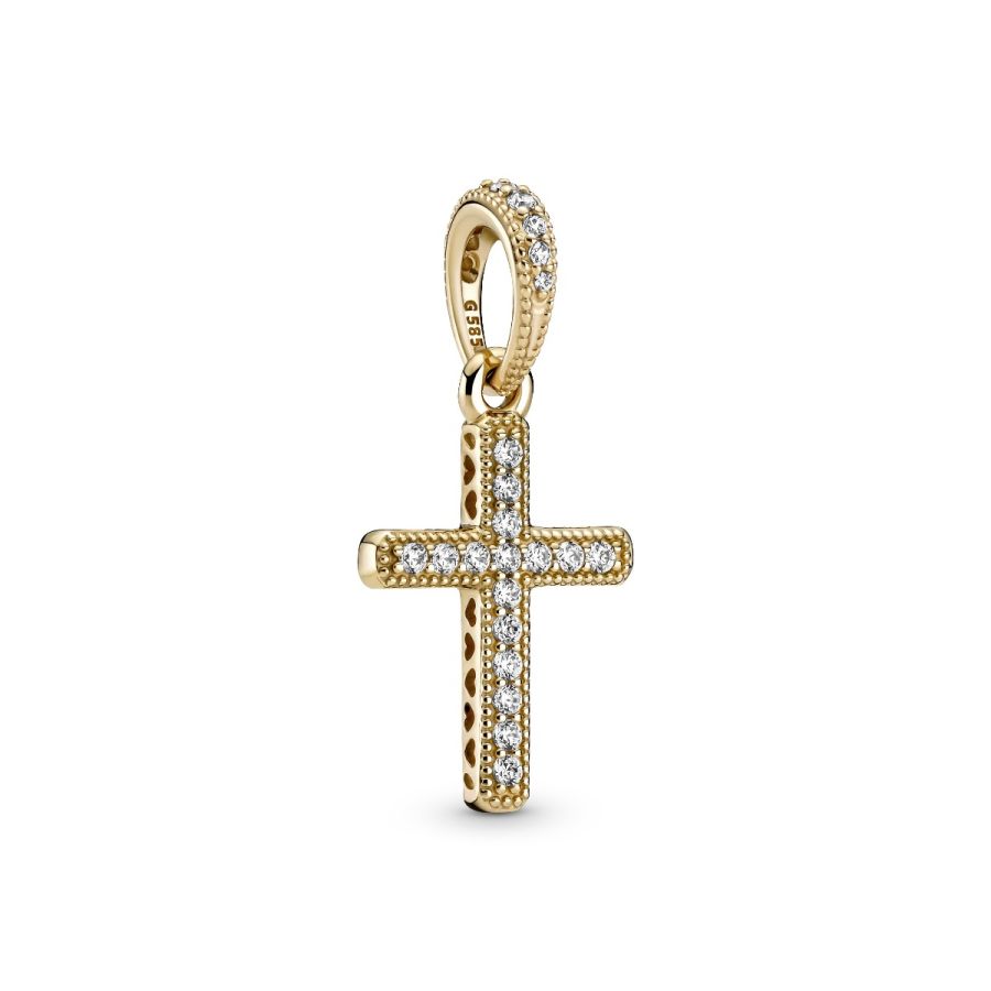 Ketten-Anhänger Funkelndes Kreuz 14k Gelbgold Hauptbild