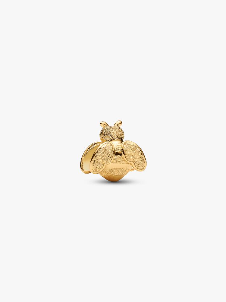 Strukturierte Biene Mini-Charm 14 Karat Vergoldung Hauptbild
