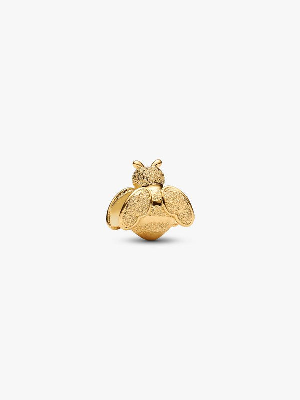 Strukturierte Biene Mini-Charm 14 Karat Vergoldung