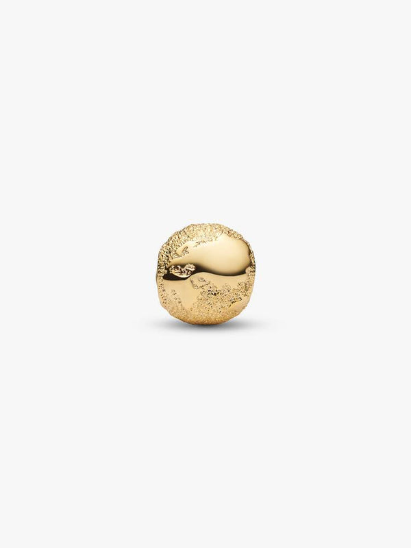 Strukturierter Globus Mini-Charm 14 Karat Vergoldung