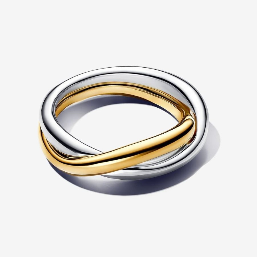 Essence Ring Verschlungene Bänder Silber-Gold