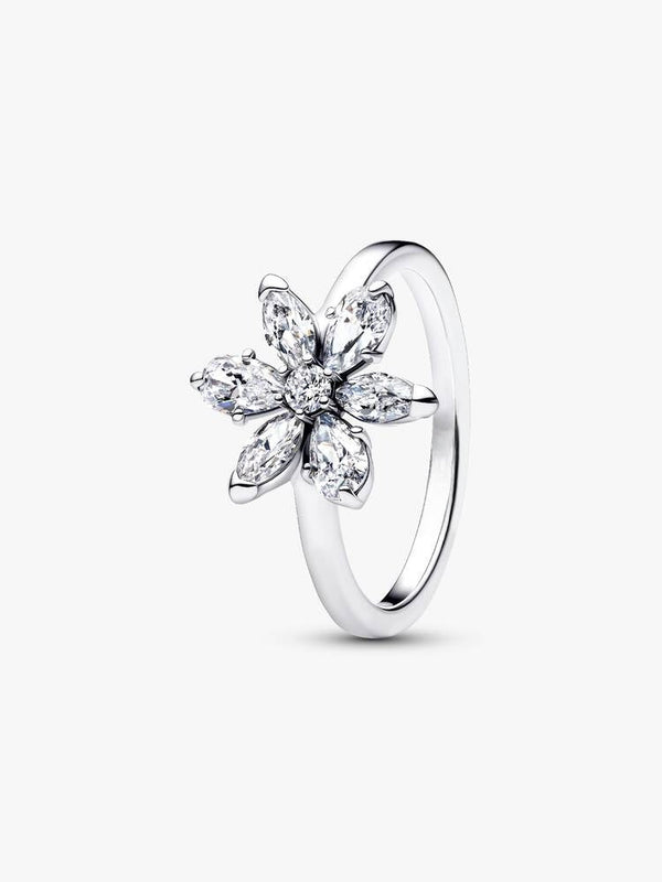 Herbarium Funkelnde Blume Cocktail-Ring Sterling-Silber