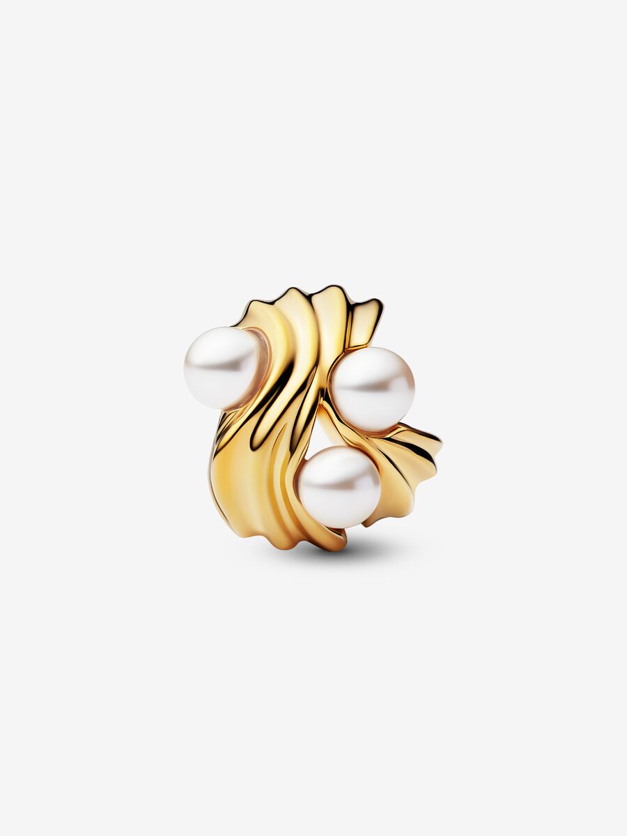 Abstrakter Wellen Charm 14 Karat Vergoldung