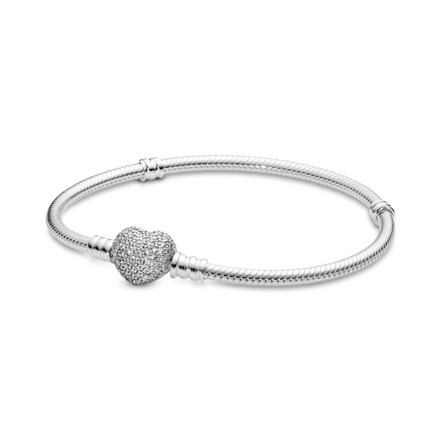 Schlangen-Gliederarmband mit Herz-Verschluss Hauptbild