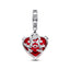 Charm-Anhänger Micky Minnie Maus Kuss Rotes Murano-Glas