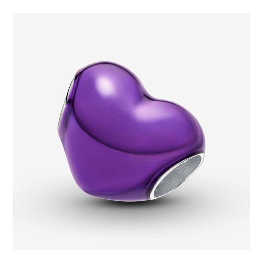 Charm Violettes Metallic-Herz Sterling-Silber