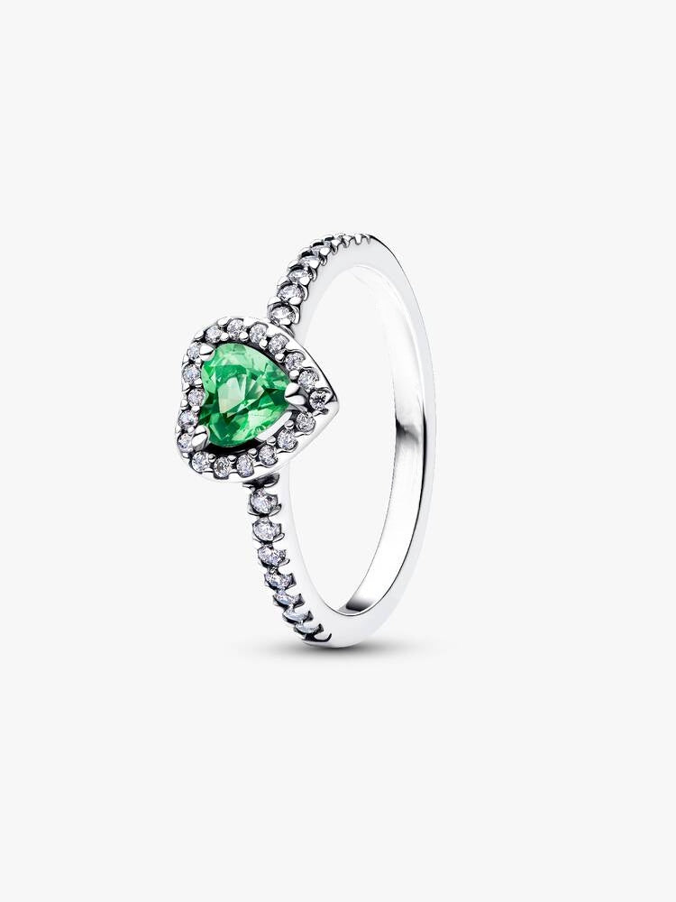 Erhabenes Mintgrünes Herz Ring Sterling-Silber Hauptbild