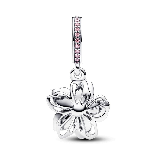 Charm-Anhänger Kirschblüten Zirkonia Silber