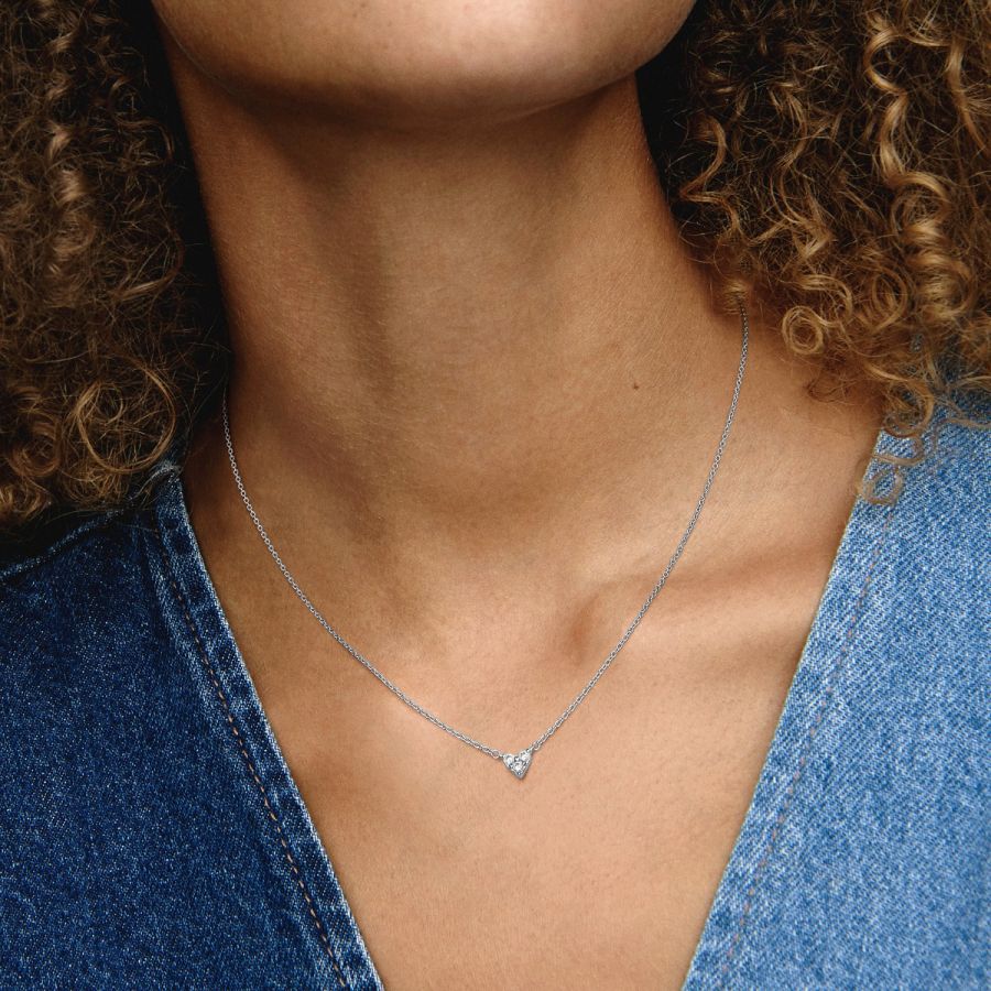 393014C01 Collier-Halskette Drei Sterne Herz Zirkonia Silber 45 cm