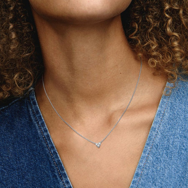 393014C01 Collier-Halskette Drei Sterne Herz Zirkonia Silber 45 cm