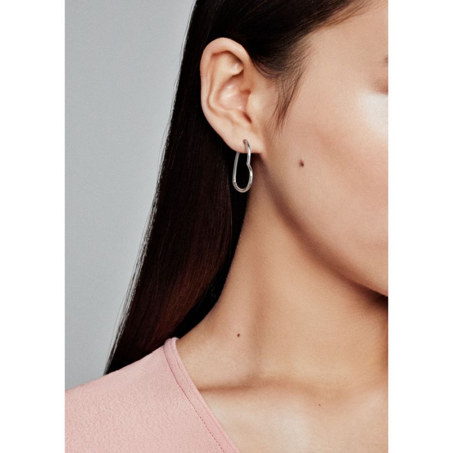 Ohrringe Creolen Asymmetric Hearts of Love Sterling-Silber
