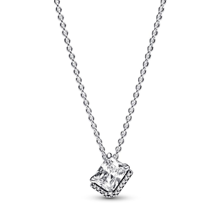 392388C01 Halskette mit Anhänger Funkelnde Strahlenkranz Silber Hauptbild