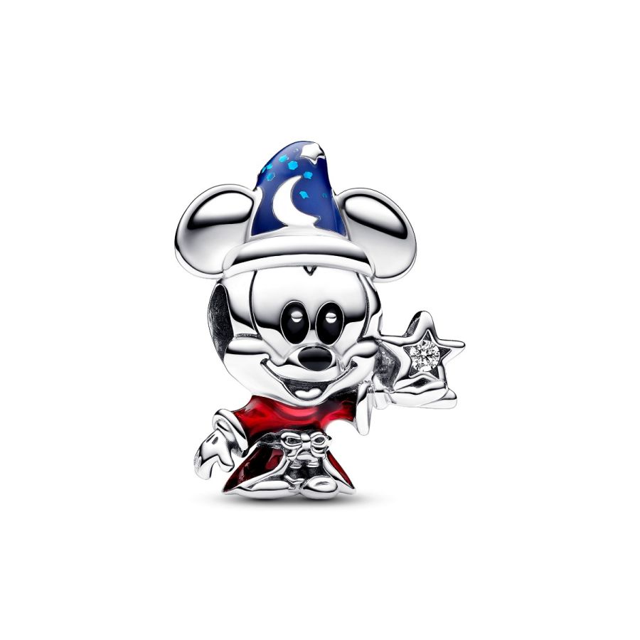 Charm Zauberlehrling Micky Maus Zirkonia Silber Hauptbild