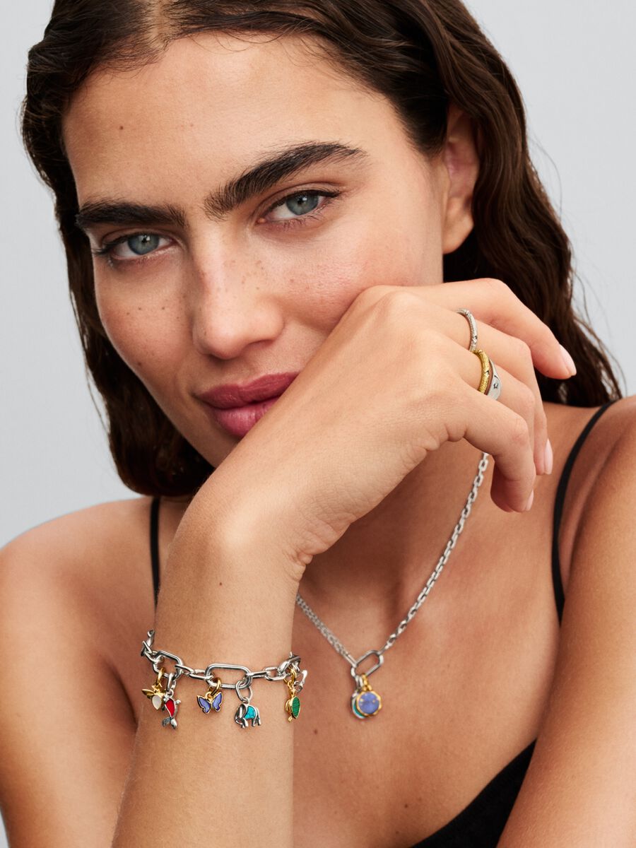 Blauer Schmetterling Mini-Charm-Anhänger 14 Karat Vergoldung