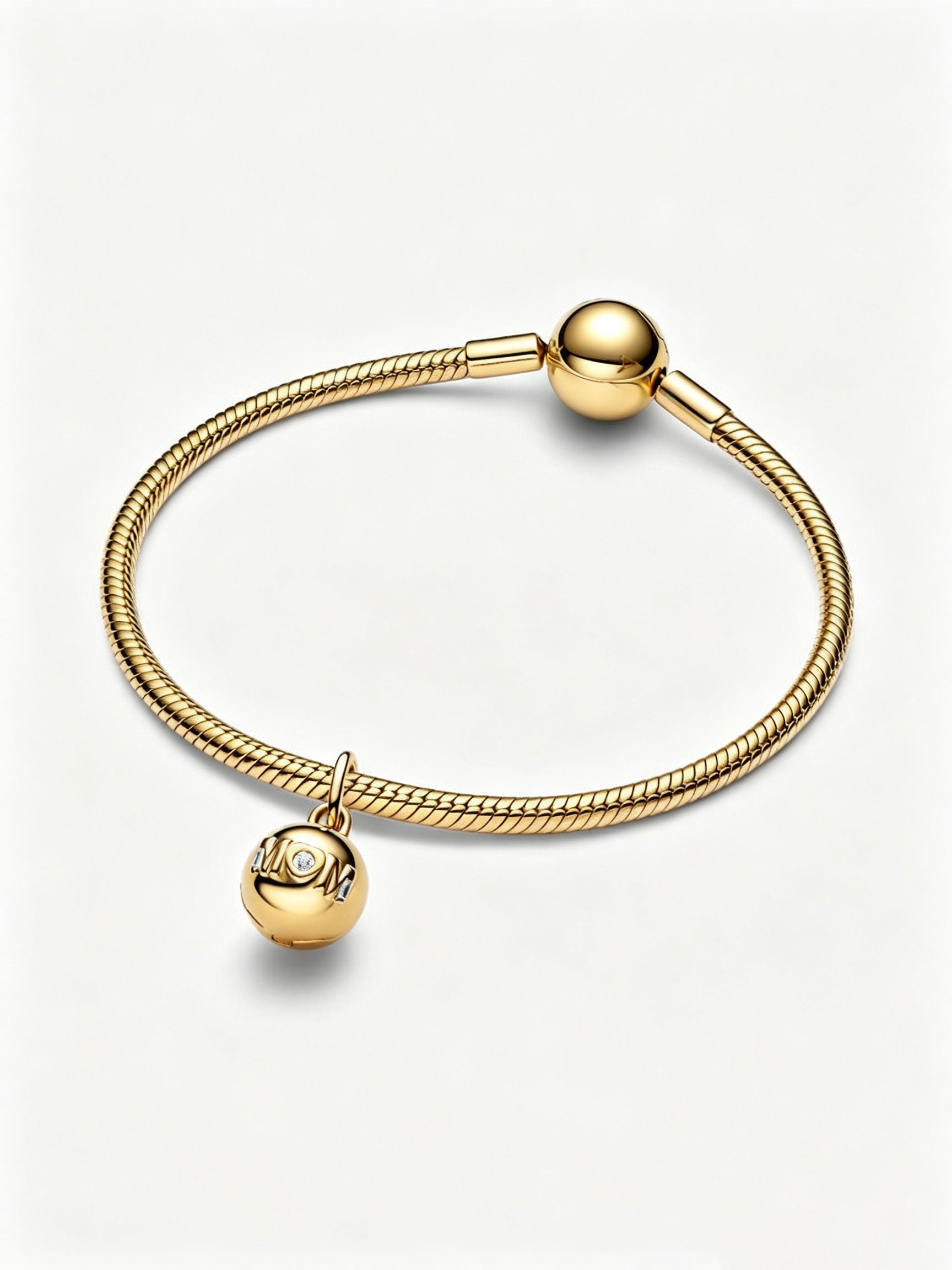 Mum Kugel-Charm 14 Karat Vergoldung