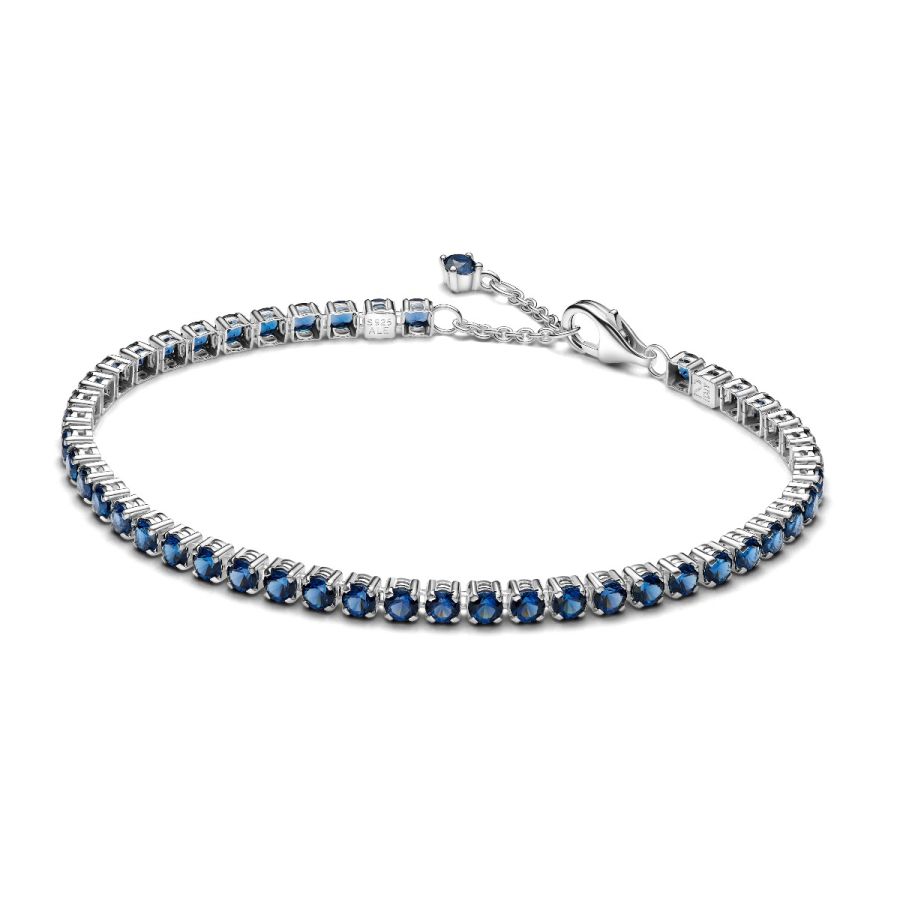 Tennisarmband Funkelnde Blaue Kristalle Silber Hauptbild