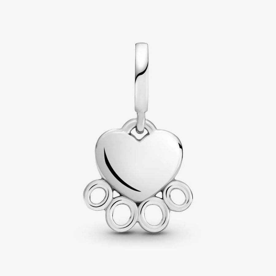 Charm-Anhänger Herzen Pfotenabdruck Sterling-Silber Zweitbild
