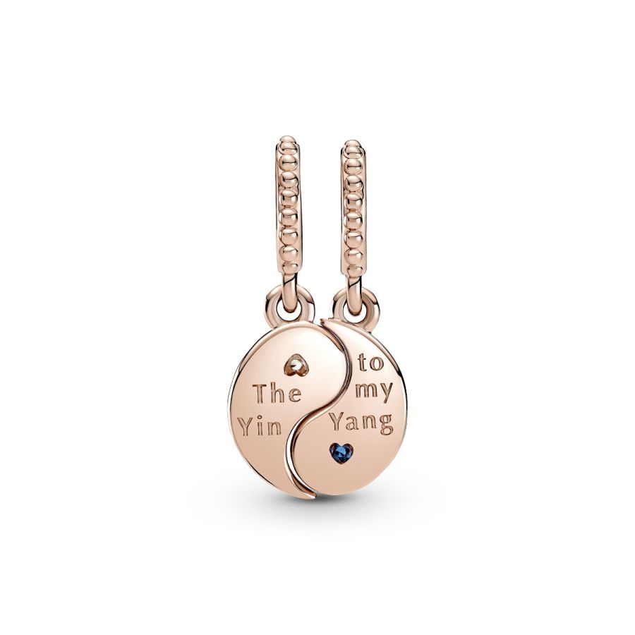 Charm-Anhänger Yin & Yang Funkelnder 14k Rosé Vergoldet Zweitbild