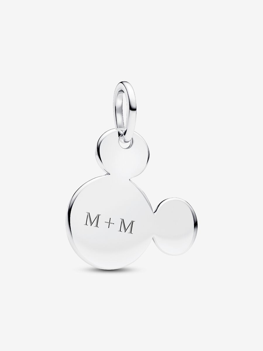 Micky Maus Gravierbarer Charm-Anhänger Sterling-Silber