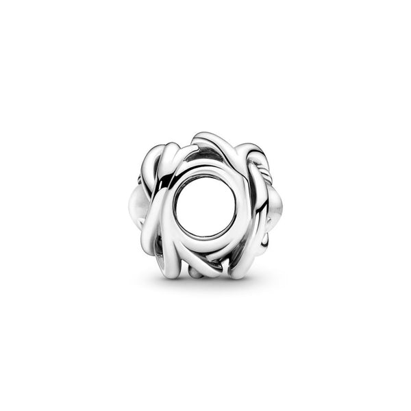 Charm April Geburtsstein Klarer Ewigkeitskreis Silber