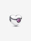 Gravierbares Lilafarbenes Stein Herz-Charm Sterling-Silber