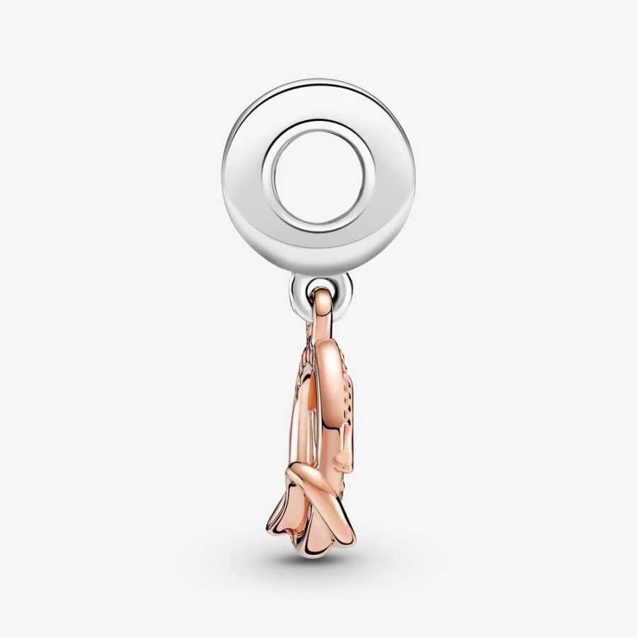 Rose  Charm-Anhänger Mum Zweifarbig Sterling-Silber