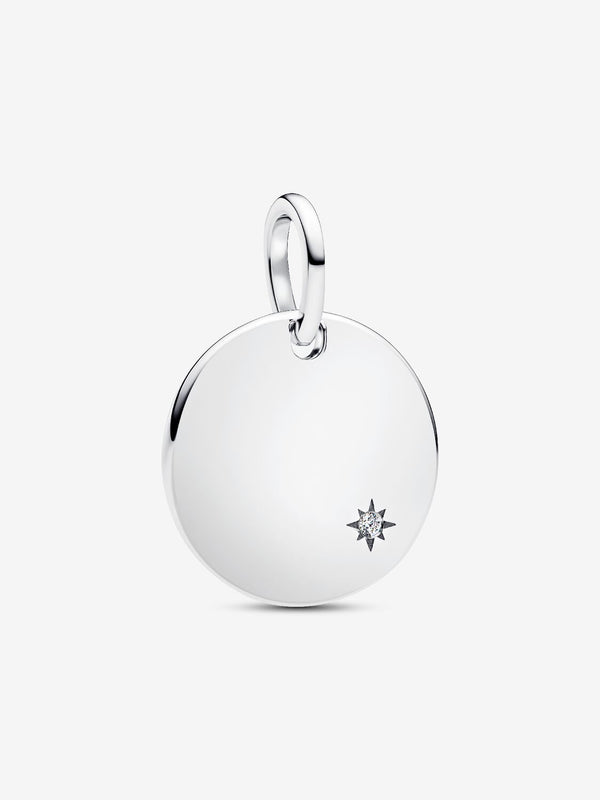Gravierbarer Anhänger mit im Labor gezüchtetem Diamanten 0.012 ct TW, Sterling-Silber