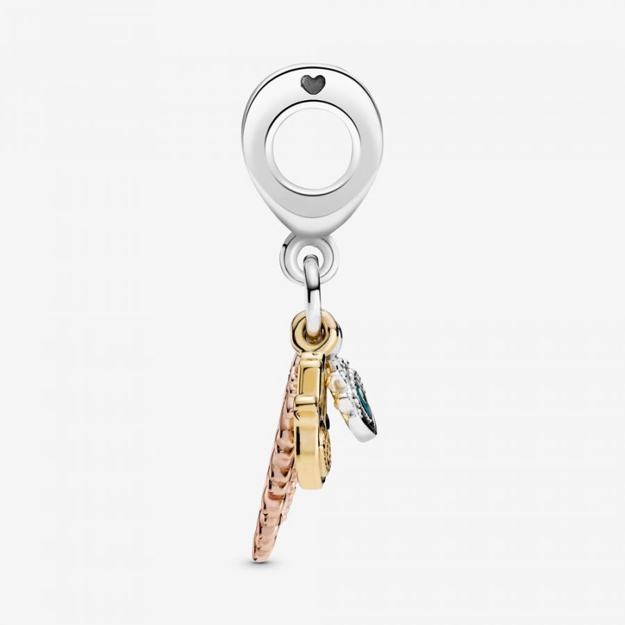 Rose  Charm-Anhänger Hand der Fatima Auge der Vorsehung