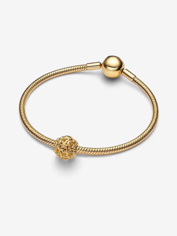 Openwork Heart Charm 14 Karat Vergoldung