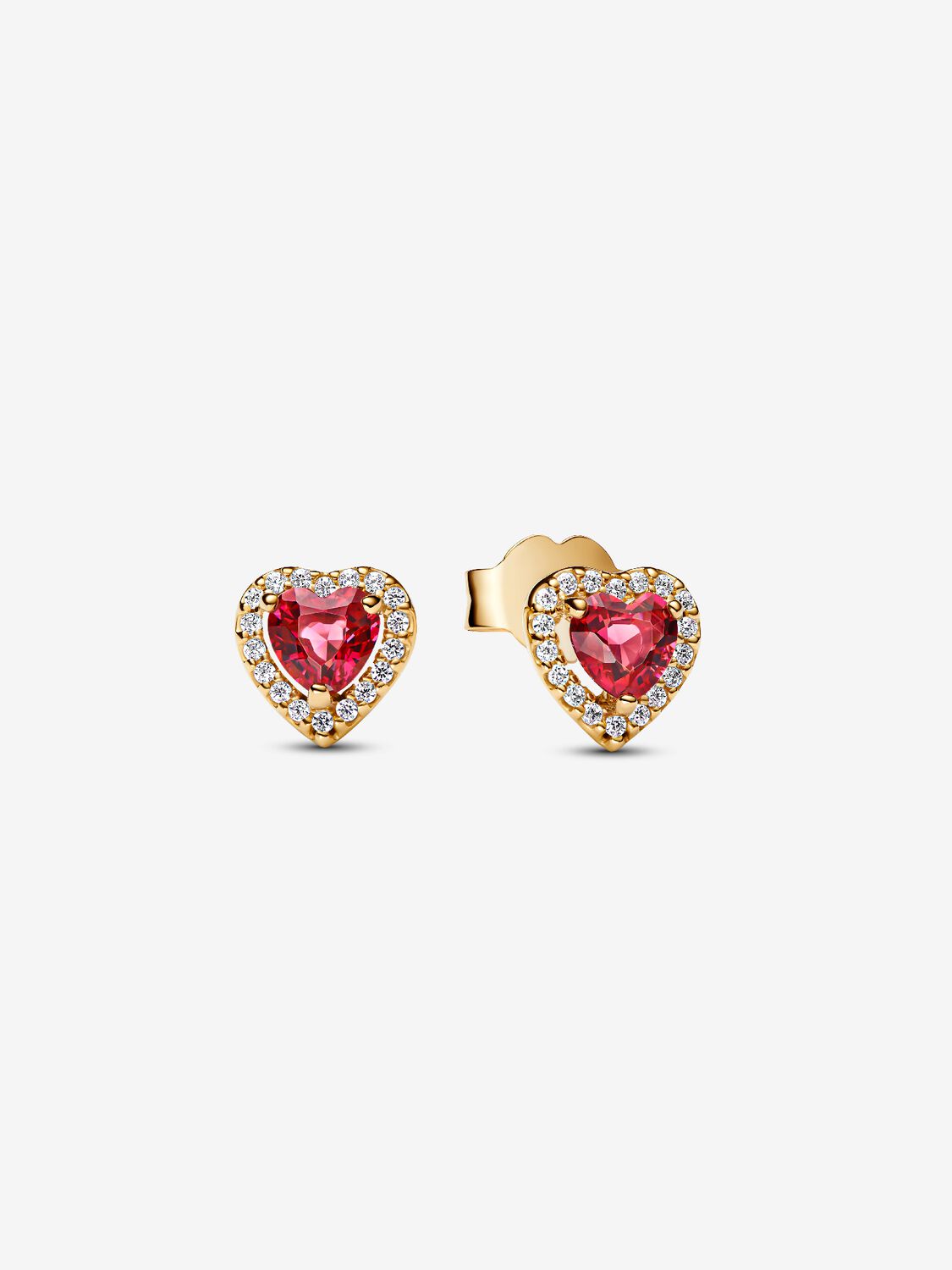 Elevated Heart Stud Earrings 14 Karat Vergoldung Hauptbild