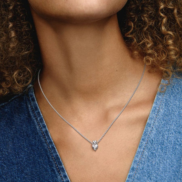 391229C01 Halskette mit Anhänger Doppelherz Sterling-Silber 45 cm