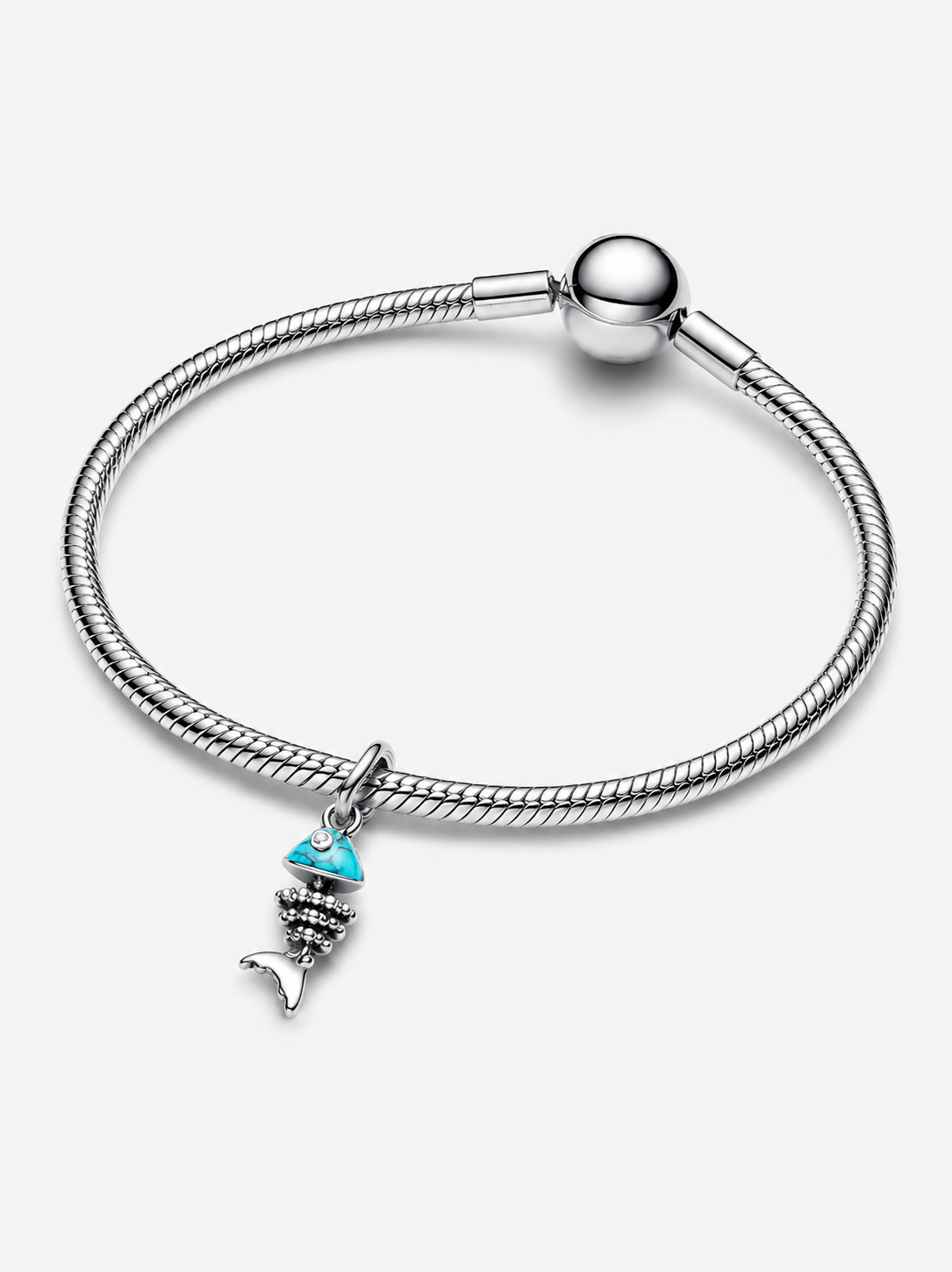 Türkisfarbener Fischgräte Charm-Anhänger Sterling-Silber