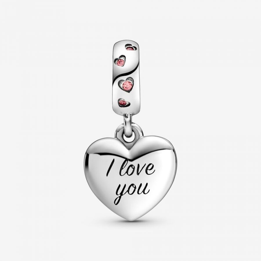 Charm-Anhänger Mum Inschrift Herz Sterling-Silber