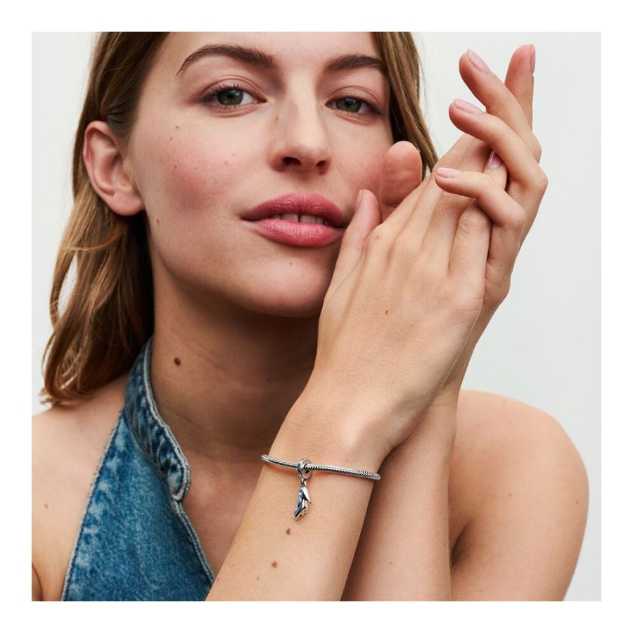 Charm-Anhänger Cinderellas Glasschuh Blau Silber Zweitbild