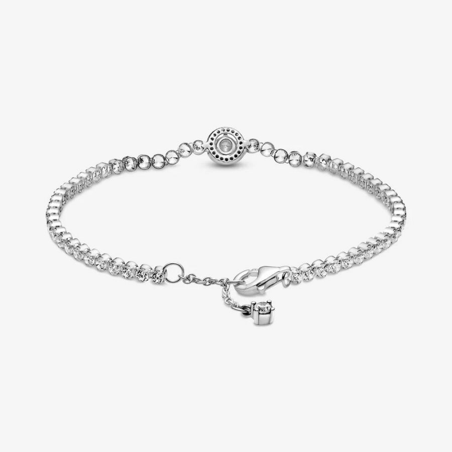 Tennisarmband Funkelnder Kranz Sterling-Silber Zweitbild