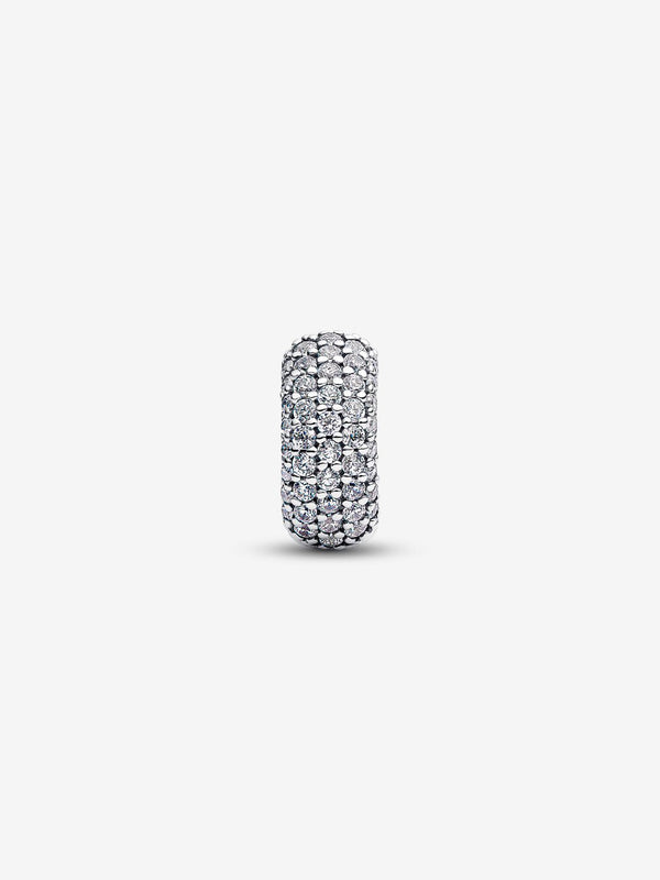 Pavé Clip-Charm Sterling-Silber