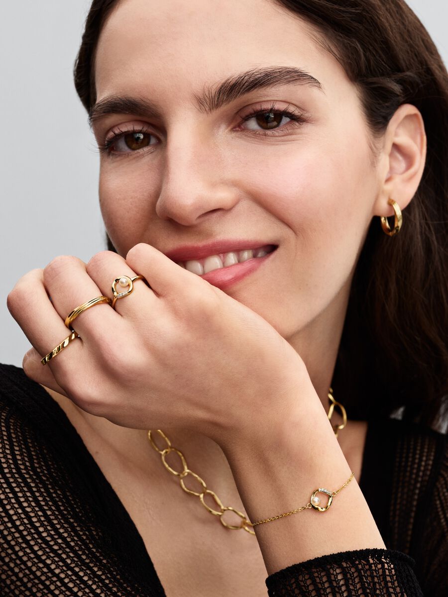 Verdrehter Ring 14 Karat Vergoldung
