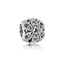 Charm Dame Offen gearbeitete Metallperlen-Blüten Sterling-Silber